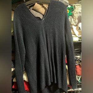 Womens Vince Navy V-Neck Sweater